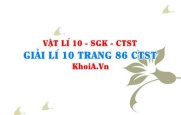 Giải Vật lí 10 trang 86 Chân trời Sáng tạo
